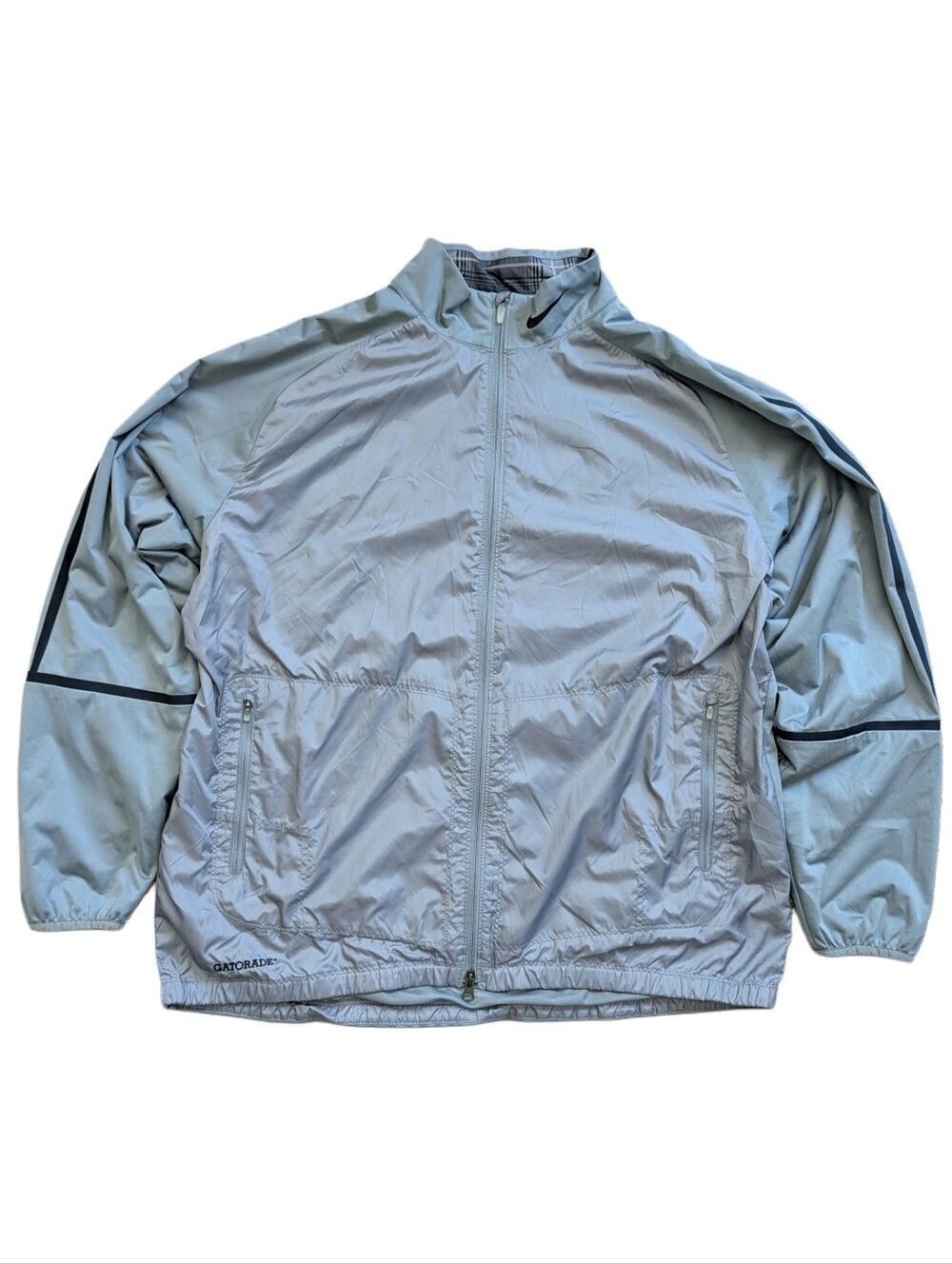 Nike Golf Mens Light Gray Full Zip Gatorade Outdoor Windbreaker Jacket Size XXL